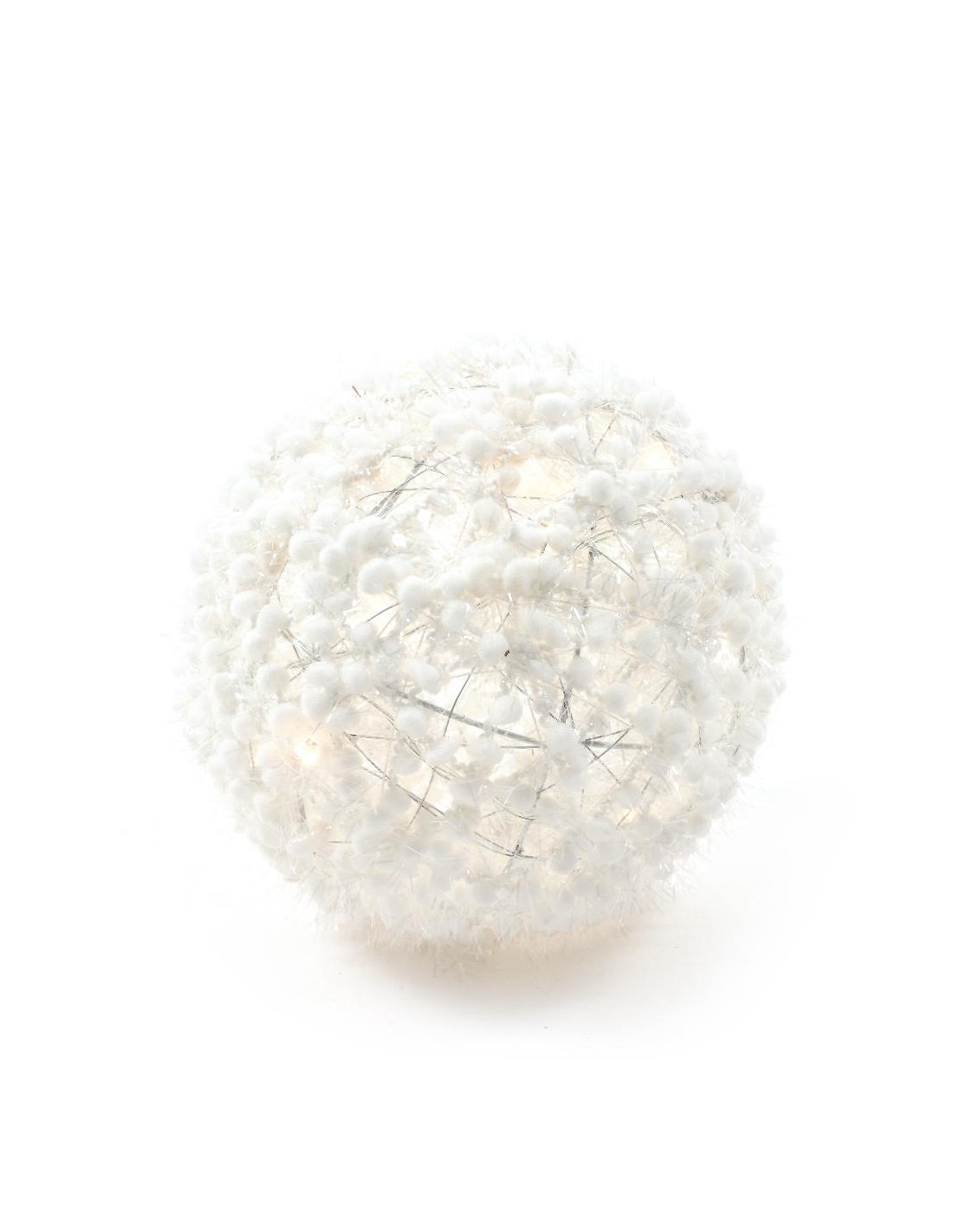 Sfera Decorata di Natale Metallo D20cm con Luci - La Magia di Natale per decorazioni luminose
