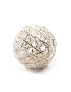 Sfera Decorata di Natale D20cm in Metallo con Luci - La Magia di Natale a casa tua