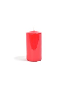 Candela di Natale Pillar Lucida Rossa 10x5CM - La Magia di Natale con luce e calore