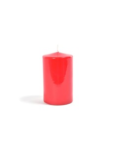 Candela di Natale Pillar Lucida Rossa 10x6CM - La Magia di Natale per un'atmosfera accogliente