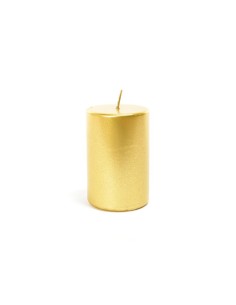 Candela di Natale Pillar Metallica Oro 10X5CM - La Magia di Natale risplende a casa tua