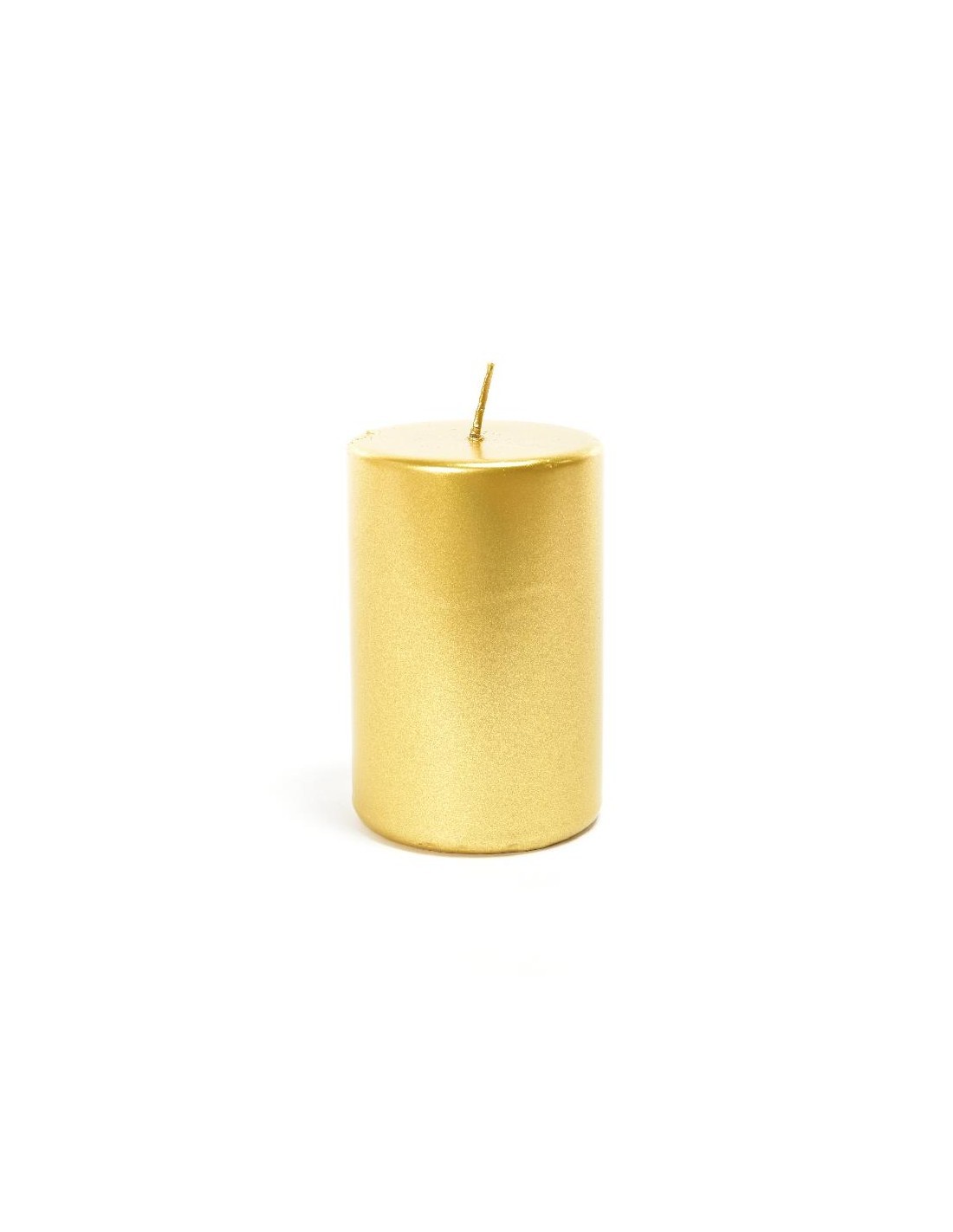 Candela di Natale Pillar Metallica Oro 10X5CM - La Magia di Natale risplende a casa tua