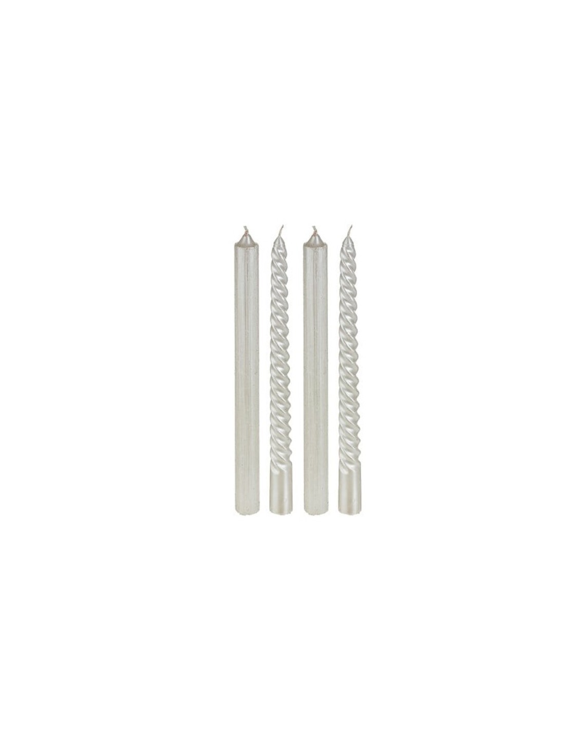 CONF 4 CANDELE 129849BL STELO H25CM BIANCO