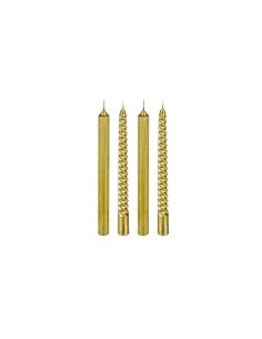 CONF 4 CANDELE 129849OR STELO H25CM ORO