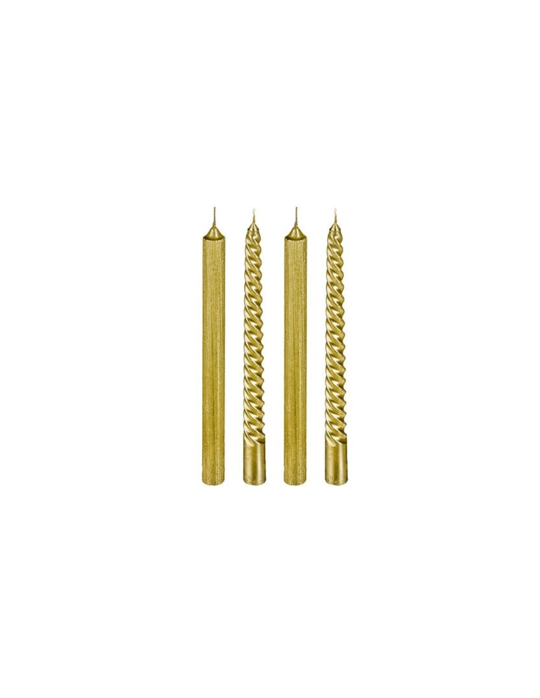 CONF 4 CANDELE 129849OR STELO H25CM ORO
