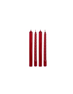 CONF 4 CANDELE 129849RG STELO H25CM ROSSO