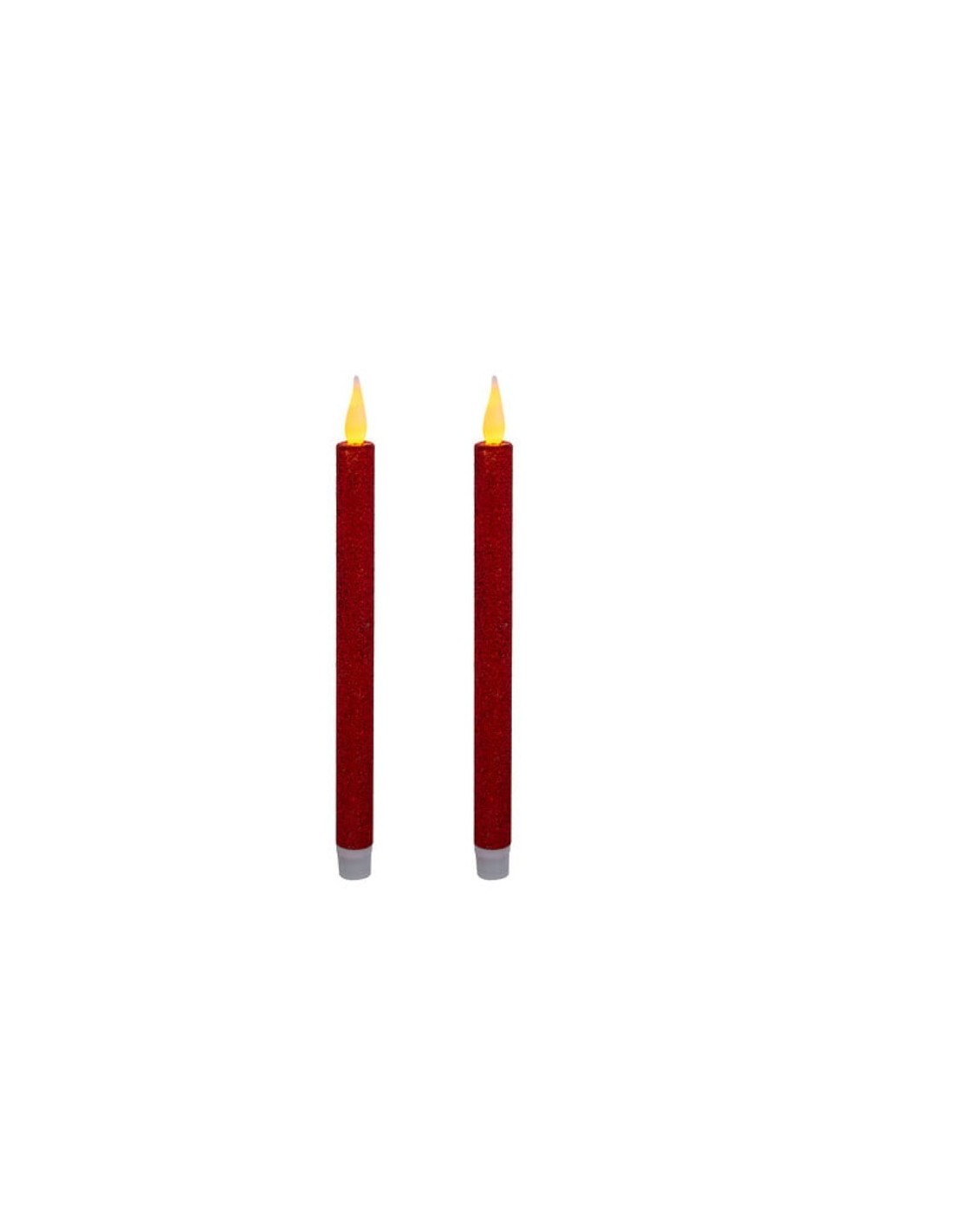 CONF 2 CANDELE 162679A ROSSE H28CM LUCE LED