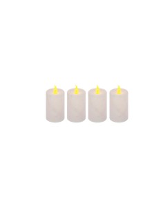 CONF 4 CANDELE 162680B BIANCHE 4X7,5CM LUCE LED