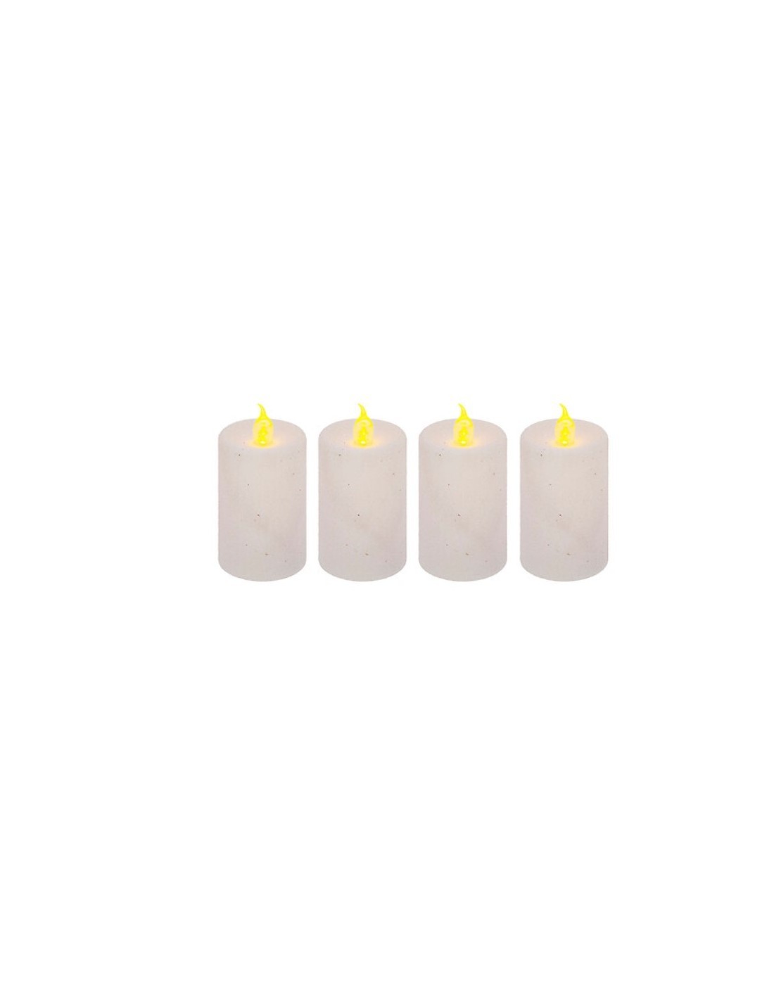 CONF 4 CANDELE 162680B BIANCHE 4X7,5CM LUCE LED