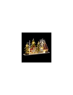 Decorazione Natalizia con Luci 30x6x17 cm in Polywood, Luminosa, Decorazioni per Natale
