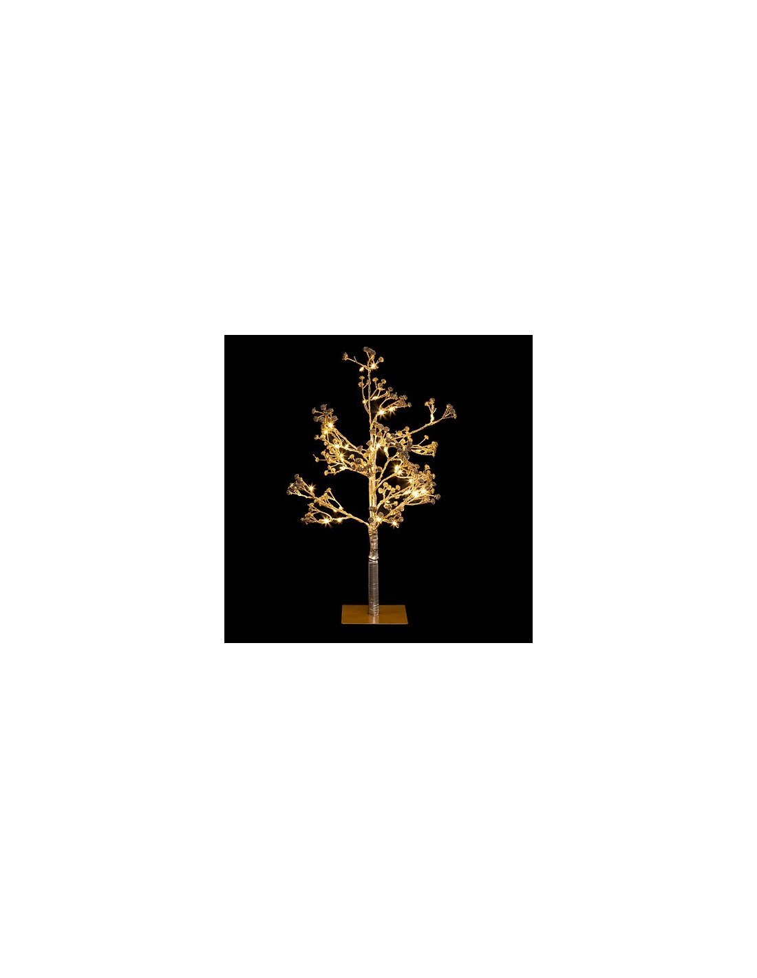 Albero di Natale Dorato con 48 Luci LED H50cm, Decorazione Natalizia, Albero Luminato, Idee per Natale
