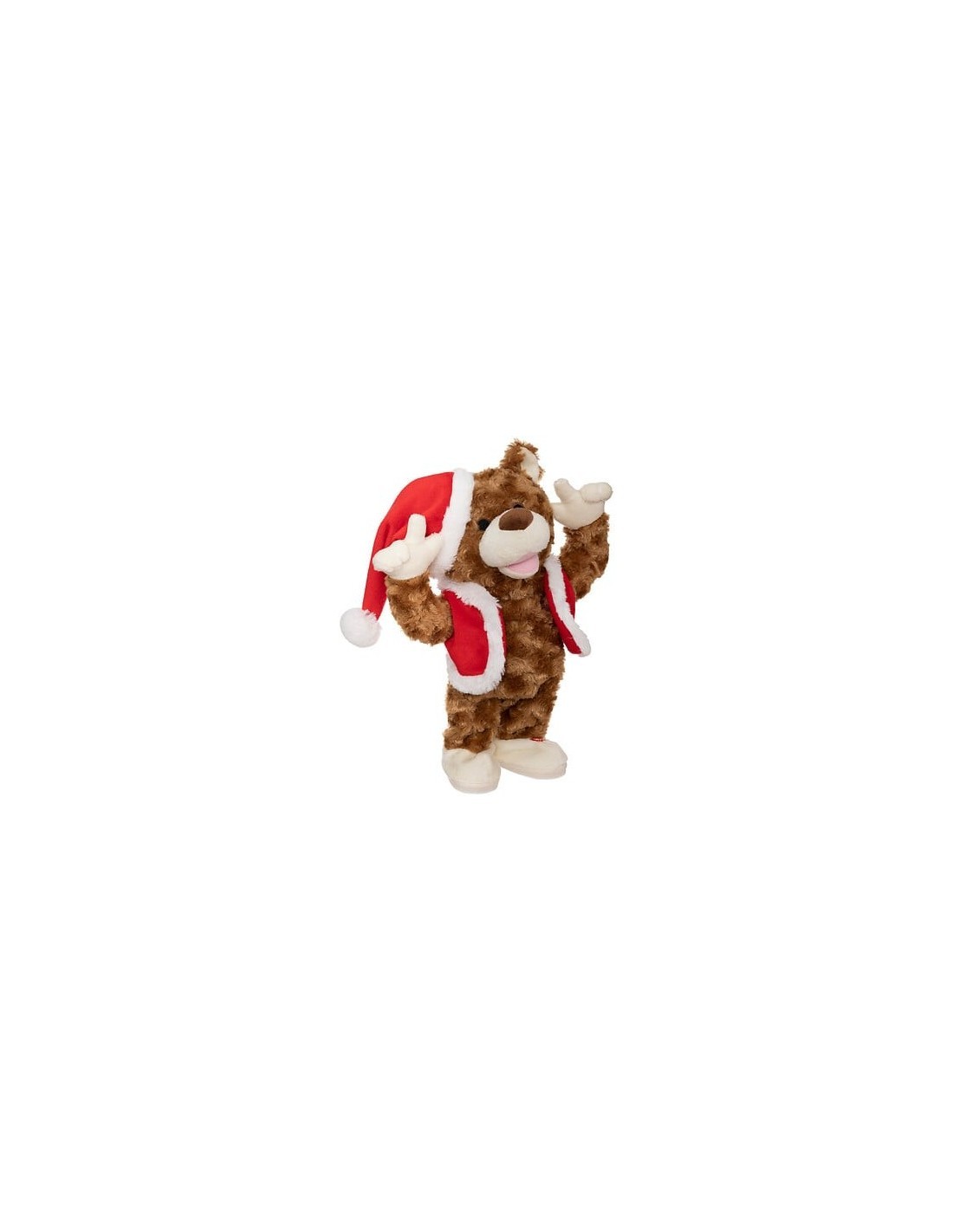 Orsetto di Natale Marrone con Cappello, Peluche 31cm
