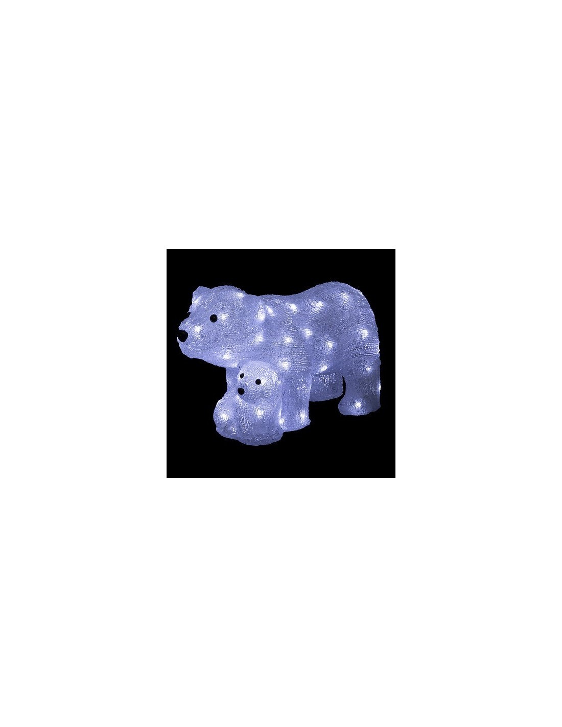 Orso Natalizio con 60 Luci LED, 44x21x25cm, Decorazione da Esterno,  Accessorio di Natale