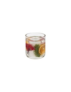 Candela di Natale in Vetro con Frutti di Bosco, 90g, 8,8x10cm, Profumo Festivo per Ambienti