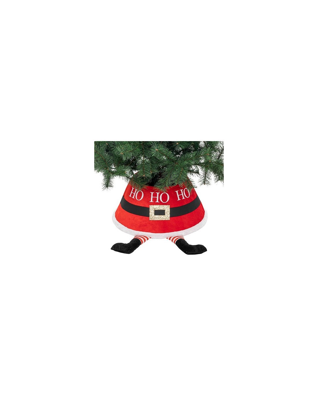 Base Albero di Natale Babbo Natale, 56x32x25 cm, Poliestere,  Supporto Elegante per Albero di Natale