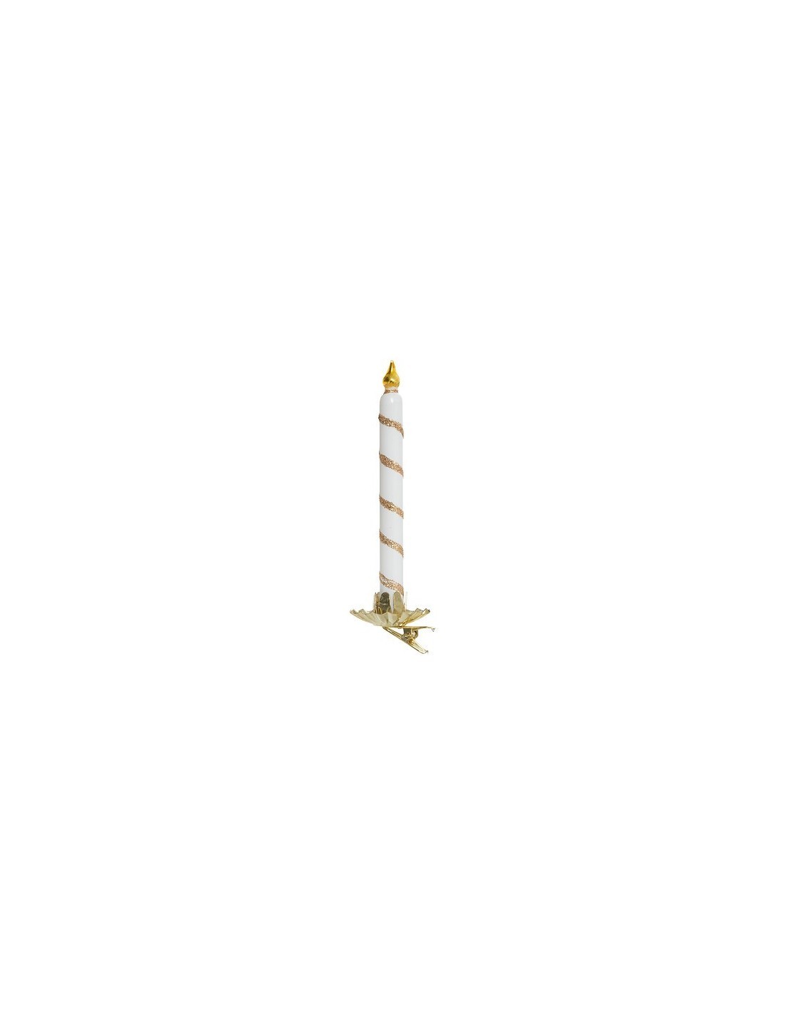 Candela di Natale in Vetro Dorato, Alta 14,5 cm, Elegante e Raffinata, Perfetta per Decorare la casa
