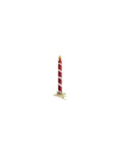 Candela di Natale in Vetro Rosso, Alta 14,5 cm, Elegante e Festiva, Perfetta per Decorare la casa