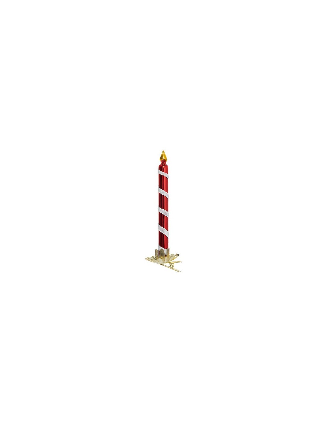 Candela di Natale in Vetro Rosso, Alta 14,5 cm, Elegante e Festiva, Perfetta per Decorare la casa
