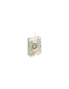 Sacchetto Natalizio Grande, 33x15x46 cm, Borsa Regalo di Natale, Confezione Elegante, Ideale per Regali Voluminosi