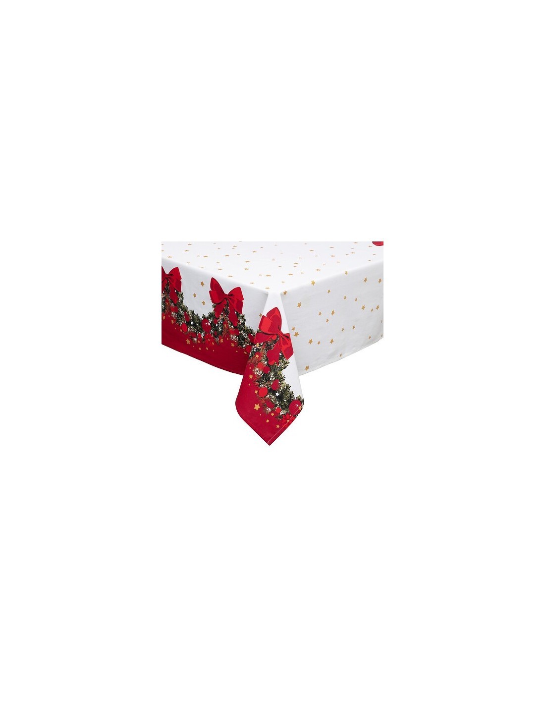 Tovaglia di Natale Ghirlanda 140x360 cm, Cotone, Decorazione Festiva, Elegante e Spaziosa, Idea Regalo