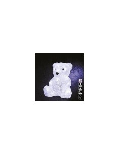 Orso di Natale con 16 Luci LED, 19x15x20 cm, Illuminazione Interna Festiva, Decorazione Natalizia Luminosa