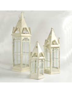 LANTERNA 371458 1 MIS 21X18X43CM METALLO CREMA