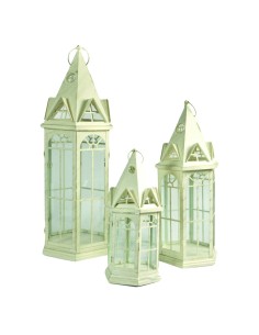 LANTERNA 371458 2 MIS 27X23X60CM METALLO CREMA