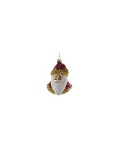 PENDENTE BABBO NATALE VETRO 9X6X11CM