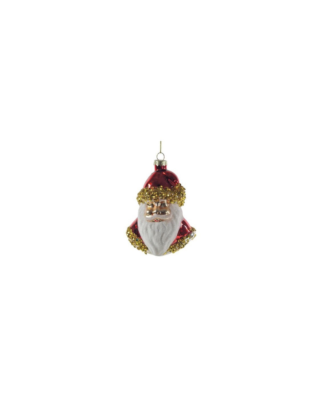 PENDENTE BABBO NATALE VETRO 9X6X11CM