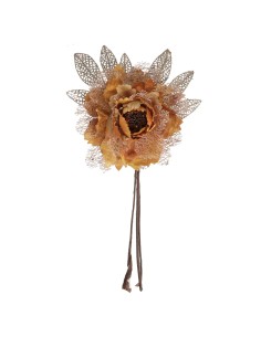 FIORE PEONIA TESSUTO ORO 18X37CM