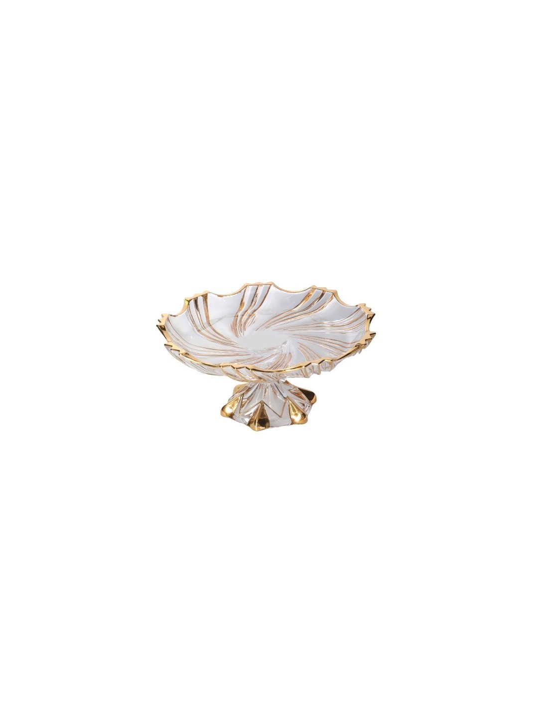 ALZATA PORTAFRUTTA VETRO 23X11CM ORO TRASPARENTE
