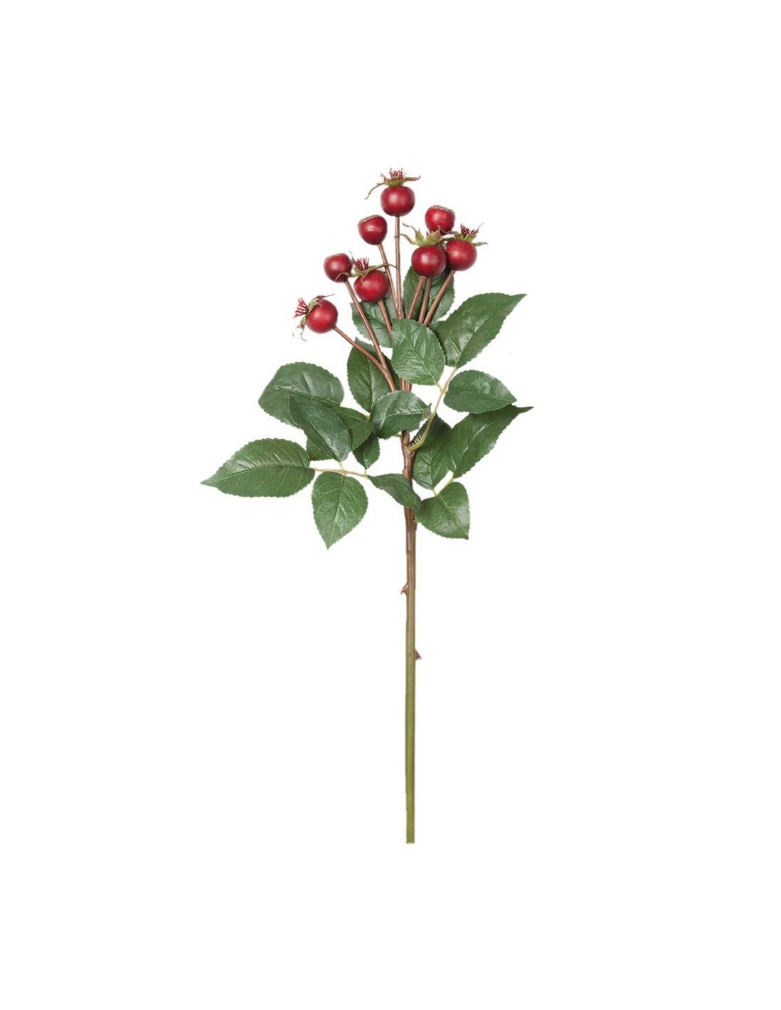 RAMO VERDE 52CM CON BACCHE ROSSE