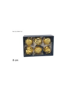 CONF 6 SFERE 286426 ORO 8CM ASSORTITO