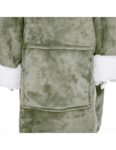 Plaid Felpa con Cappuccio Verde, plaid verde, plaid felpa cappuccio, plaid morbido, coperta verde, felpa con cappuccio