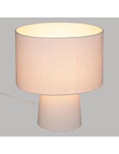 Lampada Tavolo Eira 38x30x45 cm, lampada bianca, lampada in tessuto, lampada design elegante, illuminazione tavolo
