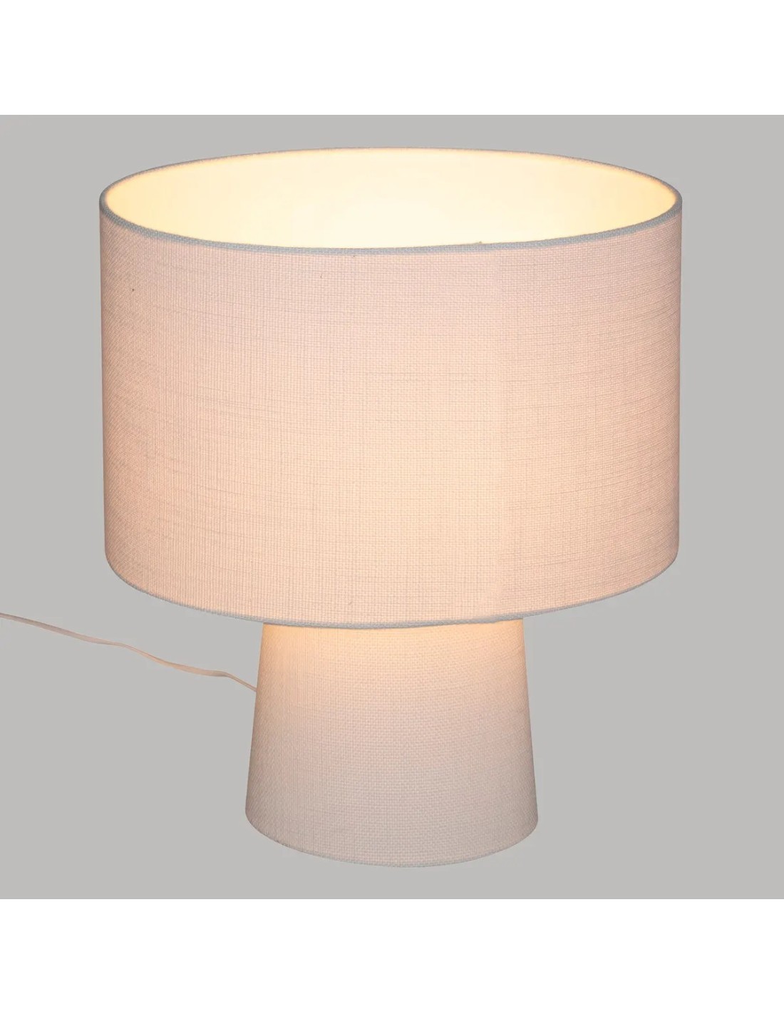 Lampada Tavolo Eira 38x30x45 cm, lampada bianca, lampada in tessuto, lampada design elegante, illuminazione tavolo