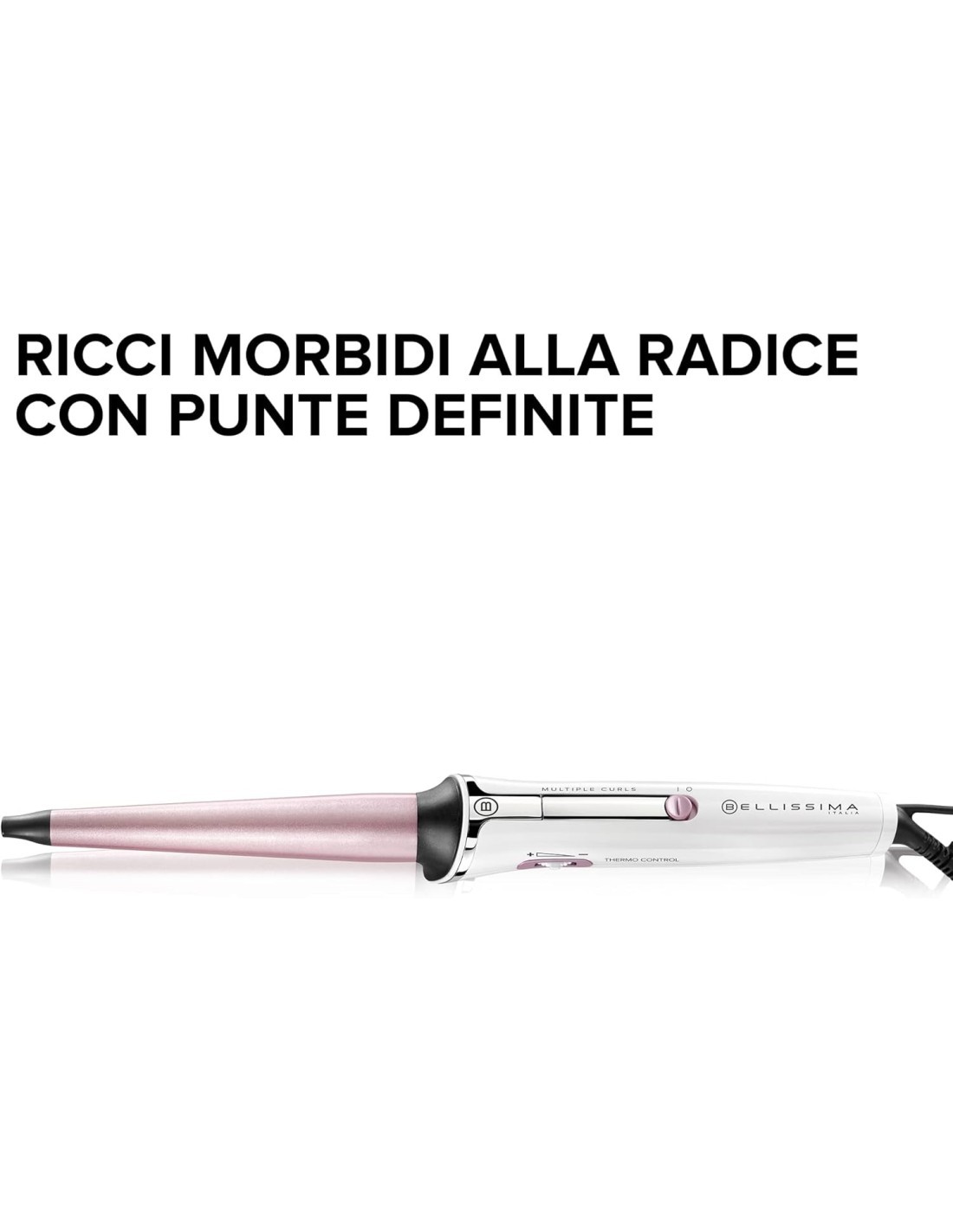 Bellissima Imetec GT15 200 – Ferro Arricciacapelli Conico, Rivestimento in Ceramica, 18–25 mm, 150–210°C