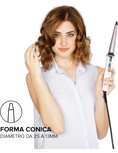 Bellissima Imetec GT15 200 – Ferro Arricciacapelli Conico, Rivestimento in Ceramica, 18–25 mm, 150–210°C