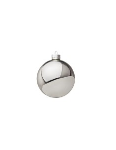 Sfera di Natale in Vetro Argento Lucido 8cm, La Magia di Natale per Decorazioni Eleganti