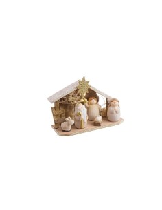 Natività di Natale Emmaus con Capanne e Luce LED, La Magia di Natale per Presepi Unici