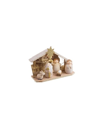 Natività di Natale Emmaus con Capanne e Luce LED, La Magia di Natale per Presepi Unici