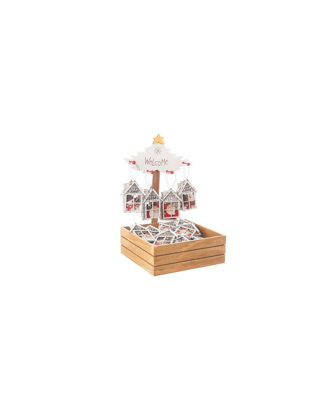 Pendente di Natale Finestrella 8x8cm Assortito, La Magia di Natale per le Tue Decorazioni