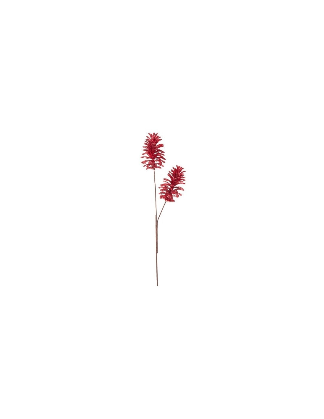 Stelo di Natale con 2 Pigne Beckie 66cm Rosso, La Magia di Natale per le Tue Decorazioni Festive