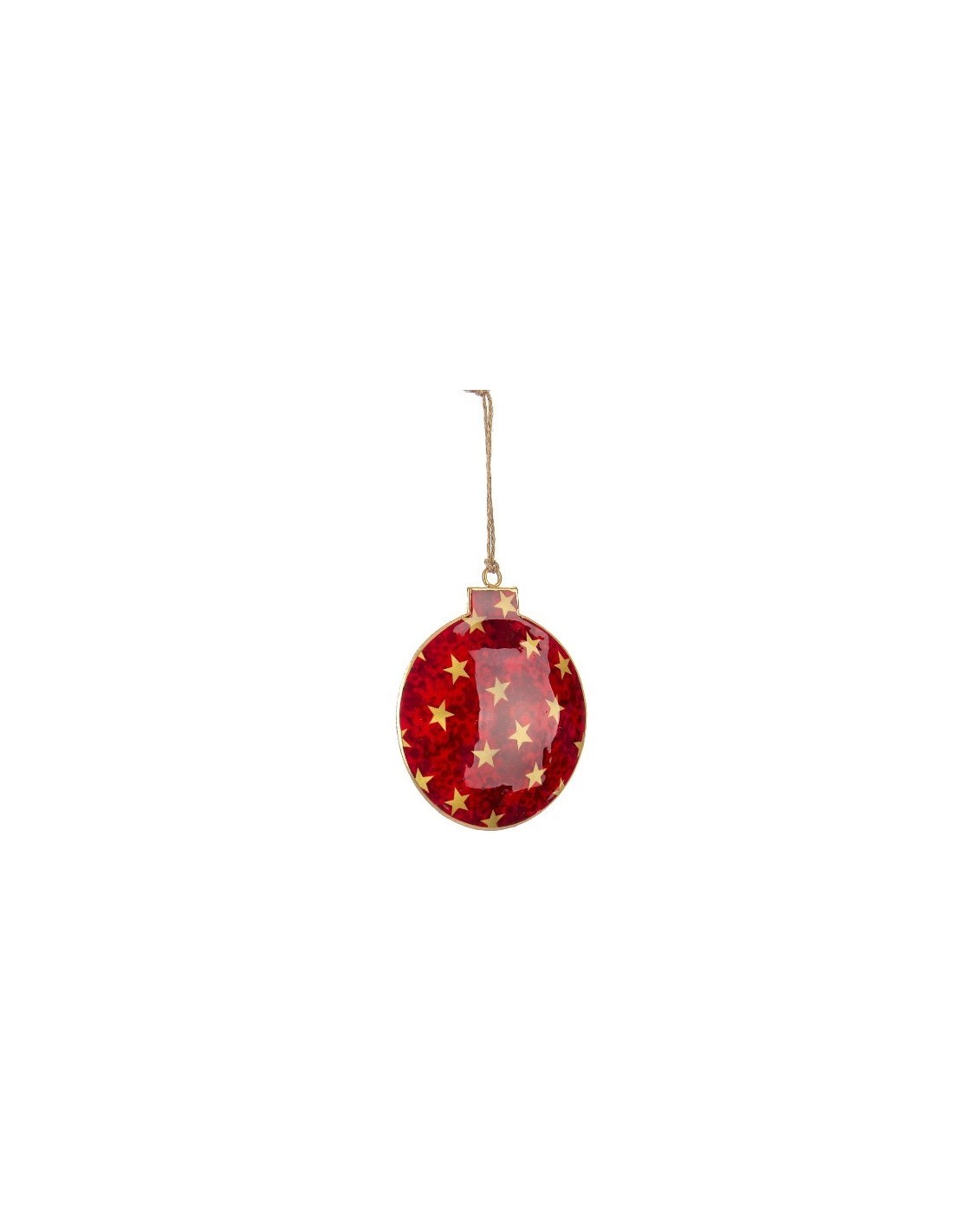 Pendente di Natale Star Rosso 10x12cm in Metallo, La Magia di Natale per Decorazioni Festive