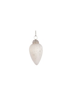 Pendente di Natale in Vetro Genteel 10cm Bianco Opaco, La Magia di Natale per Decorazioni Eleganti