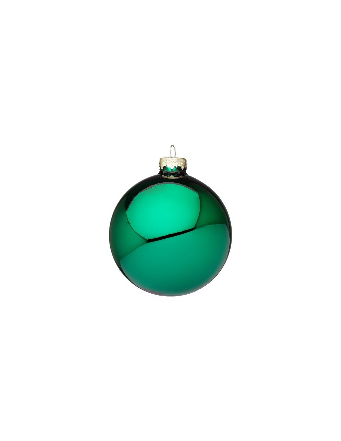 Sfera di Natale in Vetro Verde Smeraldo Lucido Ø10cm, La Magia di Natale per le Tue Decorazioni Festive