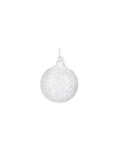 Sfera di Natale in Vetro Trasparente Ø8cm Saturno, La Magia di Natale per Decorazioni Eleganti