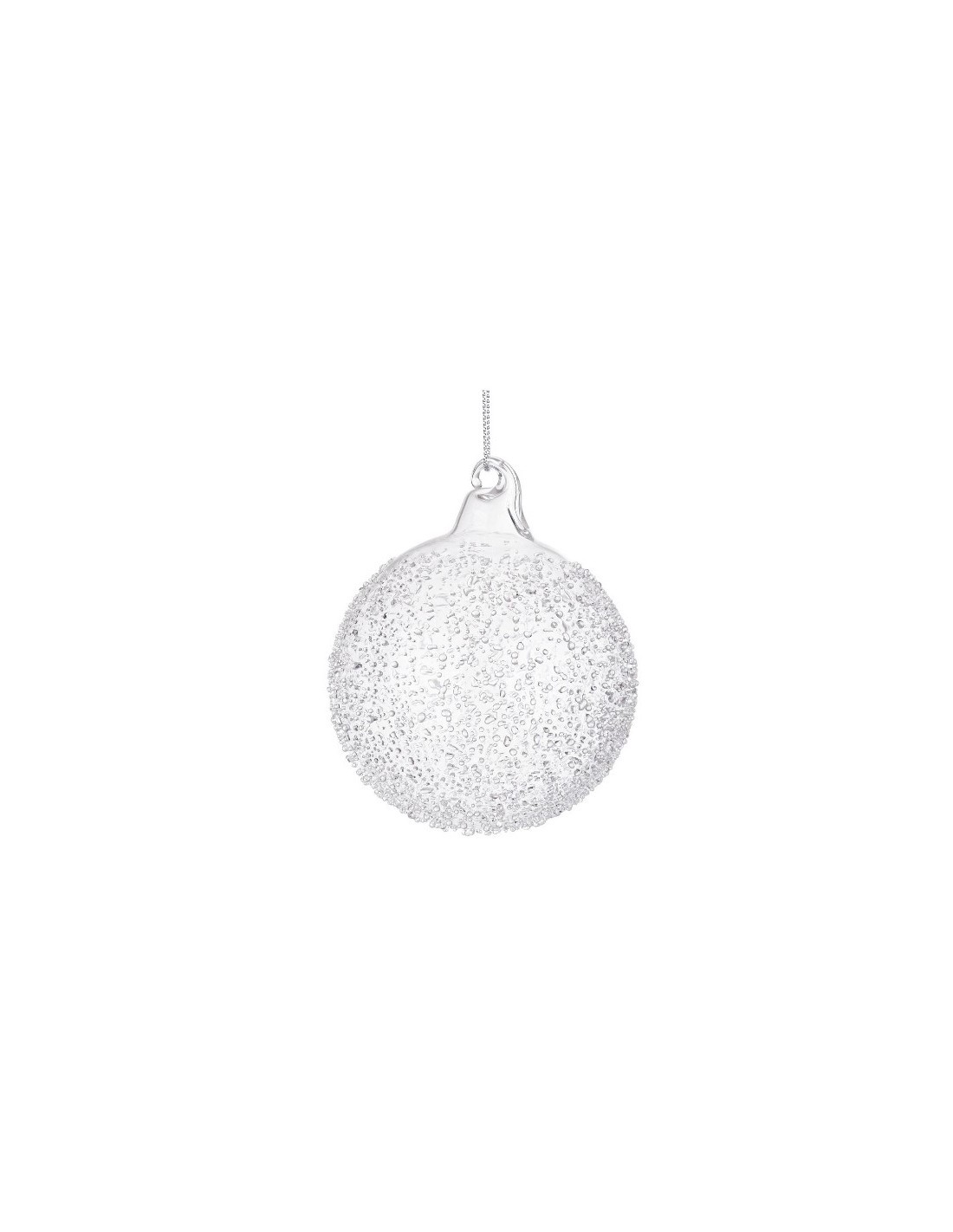 Sfera di Natale in Vetro Trasparente Ø8cm Saturno, La Magia di Natale per Decorazioni Eleganti