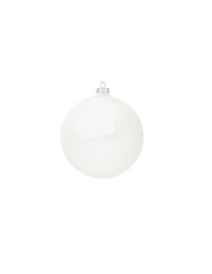 Sfera di Natale in Vetro 15cm Bianco Lucido, la Magia di Natale per Decorazioni Eleganti