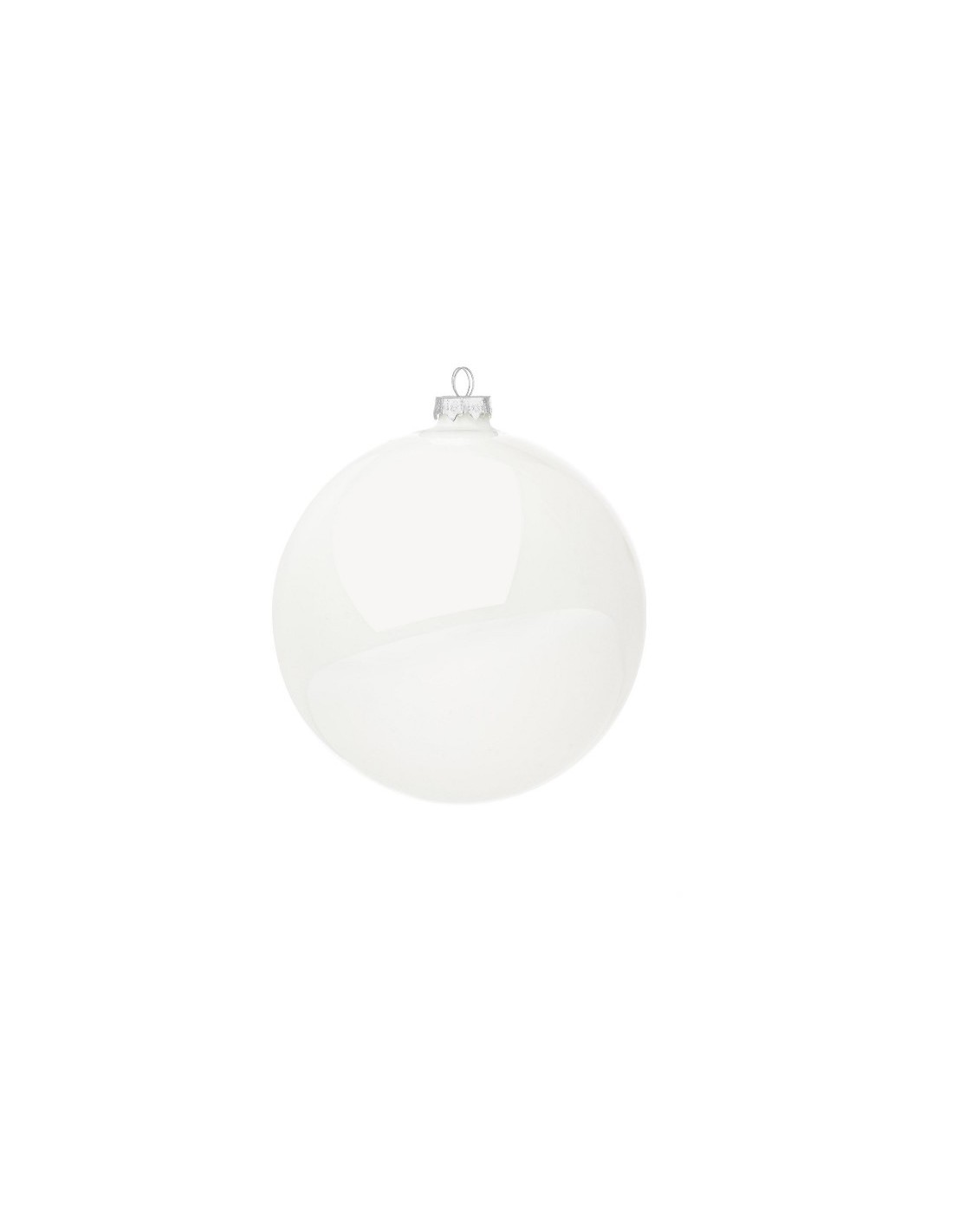 Sfera di Natale in Vetro 15cm Bianco Lucido, la Magia di Natale per Decorazioni Eleganti